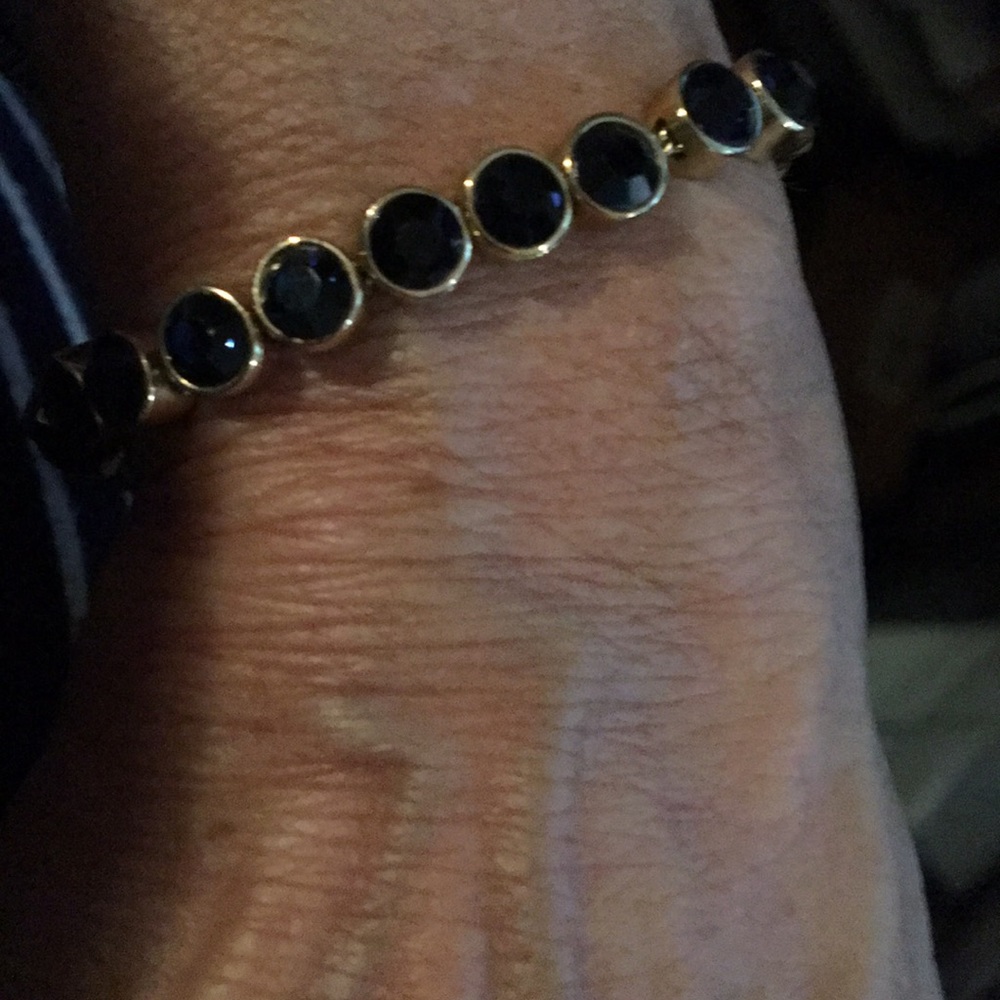 Rachel roy black crystals and gold bracelet